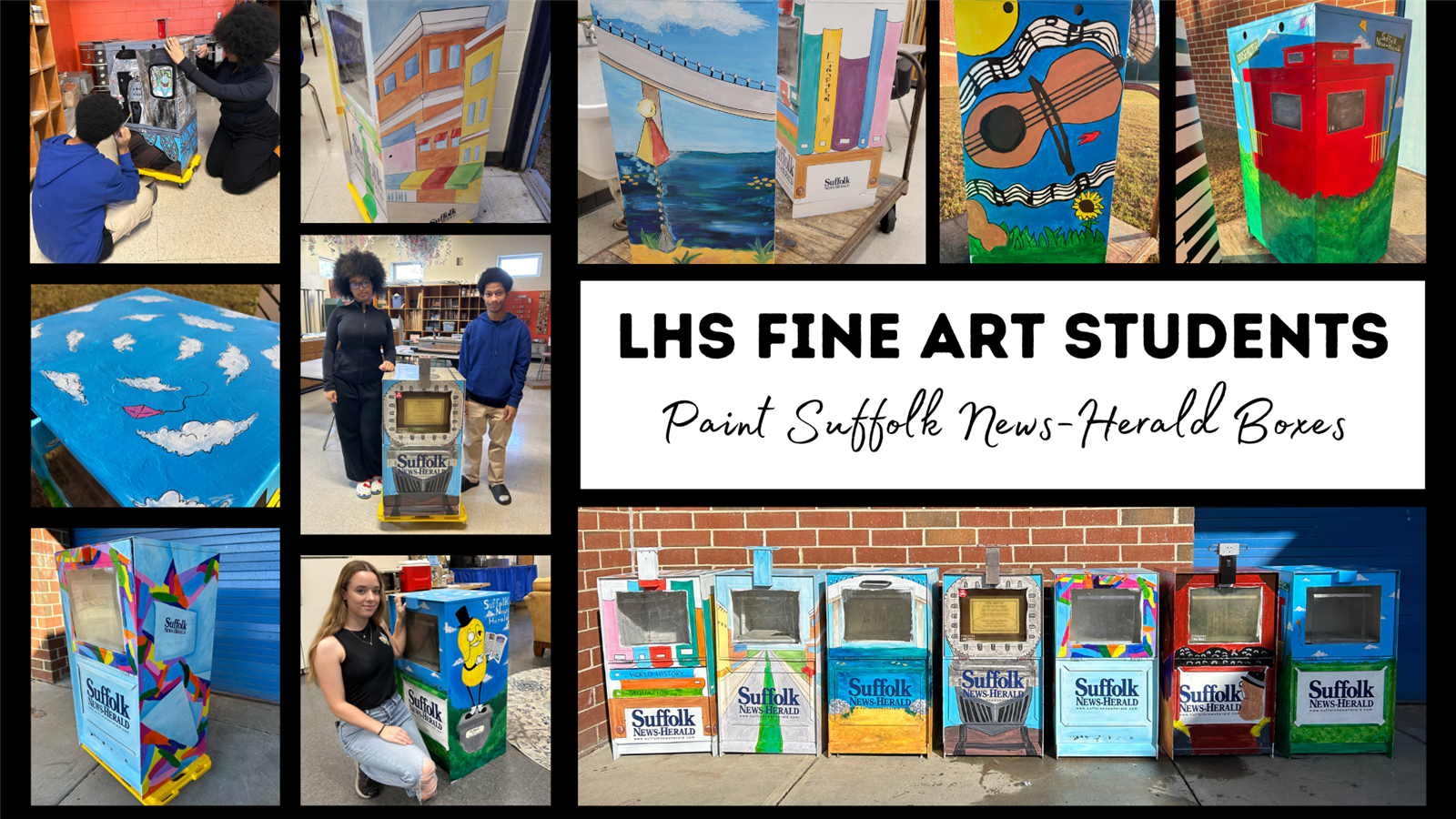  LHS Art Students paint Suffolk News Herald Boxes